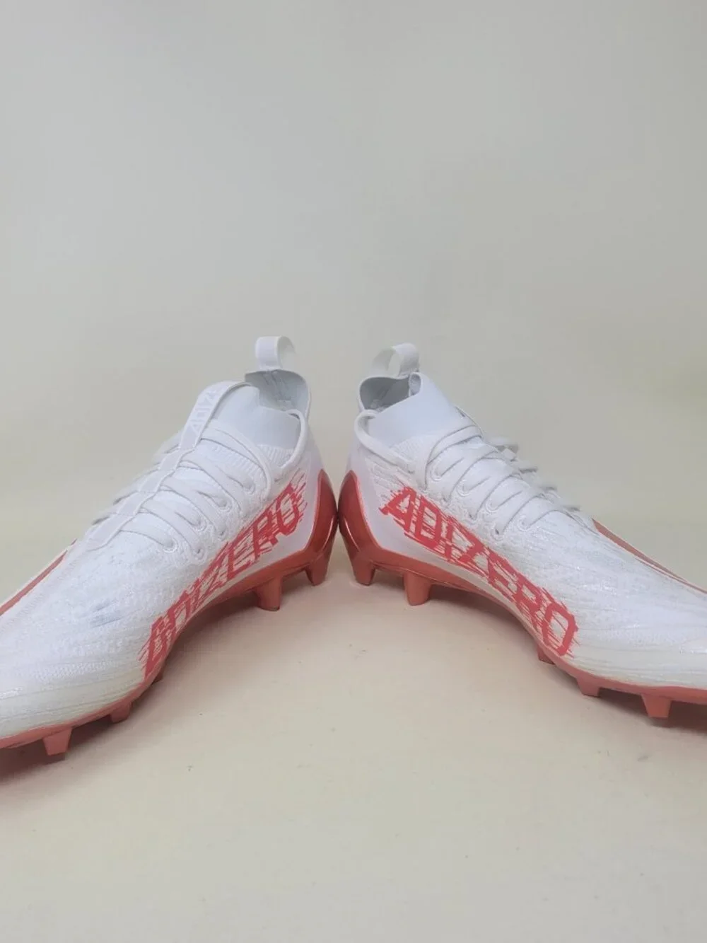 Men's Size 9 Adidas Adizero 2022 Primeknit Football Cleats White/Orange HP8742